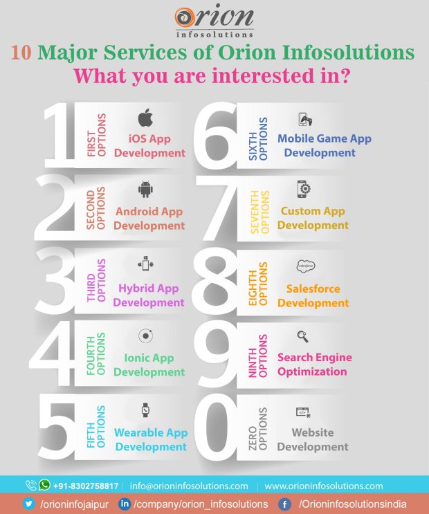 10 major services for orion infosolutions